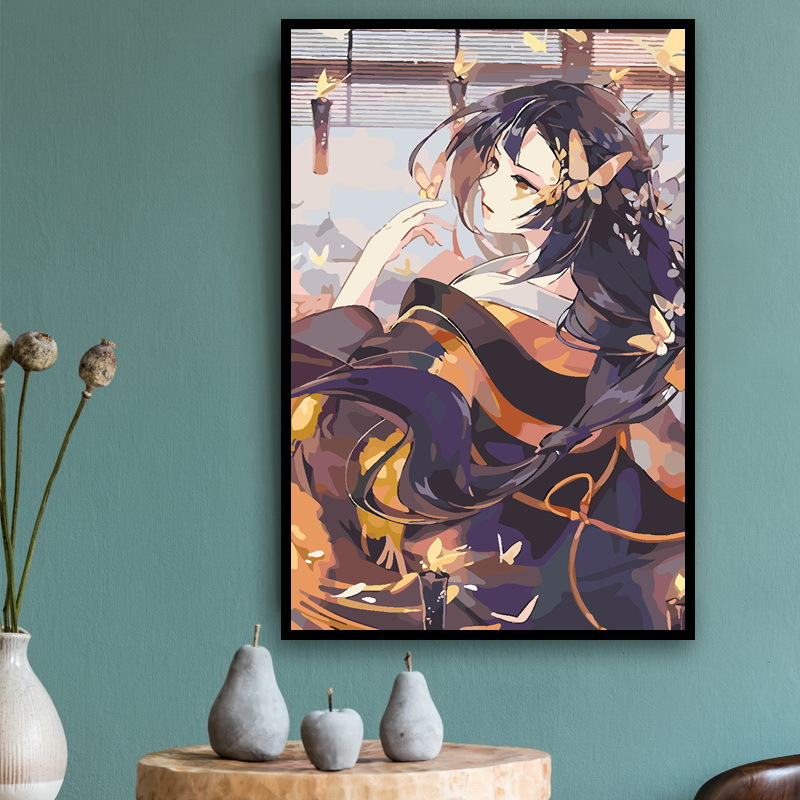 YS-100017 40*60 画[实木内框] 阴阳师diy数字油画 卡通动漫手工填色解压客厅宿舍装饰油彩画挂画