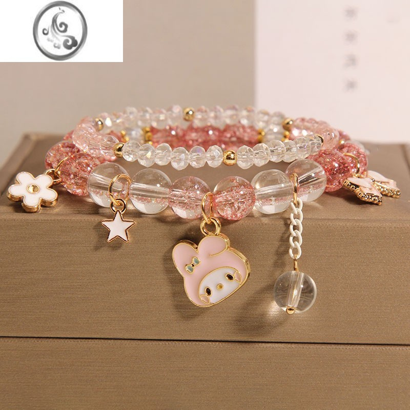 jimi小女孩手串手饰手镯儿童手链串珠水晶女可爱学生闺蜜女童时尚公主