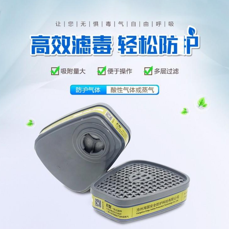 海固 滤毒盒 E型7号 防毒面具过滤元件 适用于HG600半面罩(个)