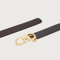 Ferragamo/菲拉格慕经典款双面可调节牛皮腰带男款休闲商务板扣皮带