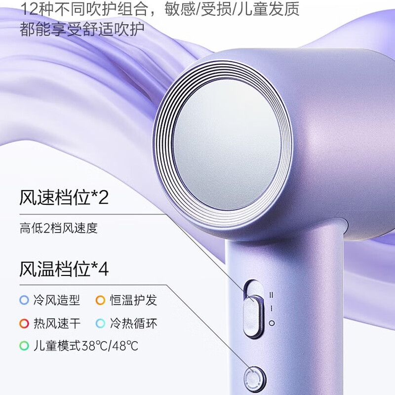 小熊吹风机家用离子轻音速干大功率等离子大风力电吹风筒礼物 DCF-D16L2-P02高清大图