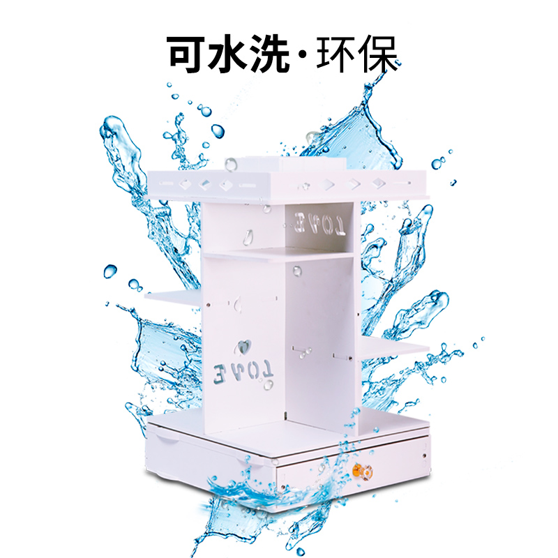 美帮汇旋转化妆品收纳盒桌面大号置物架梳妆台护肤品口红面膜抽屉整理盒高清大图