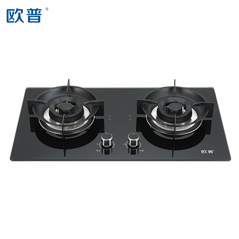 欧普高端家电高温钢化玻璃双灶嵌入式燃气灶具h33火力5200w