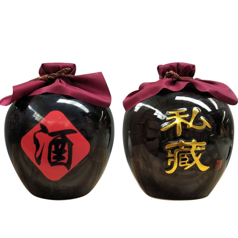 1斤2斤5斤10斤黑色乌金釉小口陶瓷密封酒壶酒瓶空酒具大口酒坛子(请先与客服确认再)