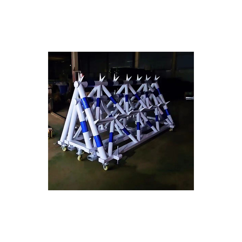 德素 拒马护栏移动护栏蓝色黄色红色 基础带刺款伸缩款/米高清大图