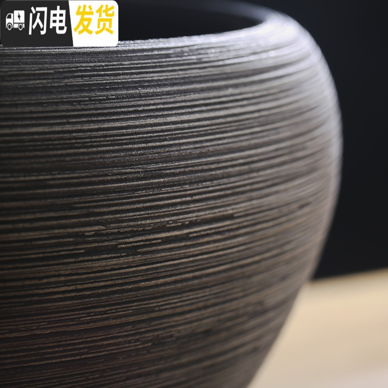 三维工匠陶瓷花盆大号碗水培碗莲睡莲铜钱绿萝多肉盆栽庭院金鱼缸 玫红色荷塘月色中号 中等花盆容器