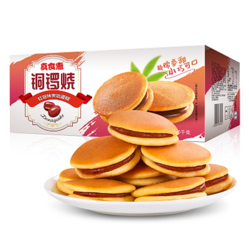 真食惠铜锣烧红豆味夹馅蛋糕1050g