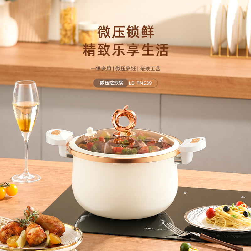 龙的--微压珐琅锅 珐琅微压汤锅家用煮锅炖锅耐高温搪瓷不粘锅 LD-TM539