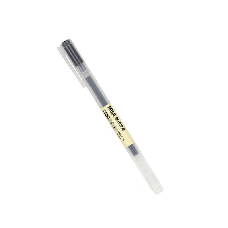 日本muji无印良品文具按动笔05mm凝胶按压水笔芯考试书写中性笔旧拔帽