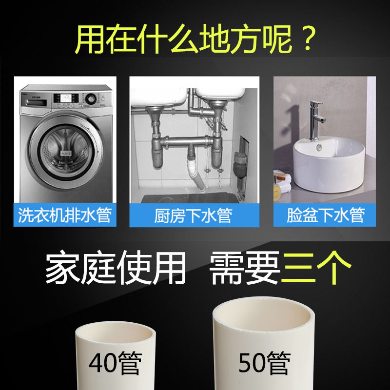 潜水艇厨房下水管防臭密封圈75管防返水硅胶内芯下水粗管道防臭塞