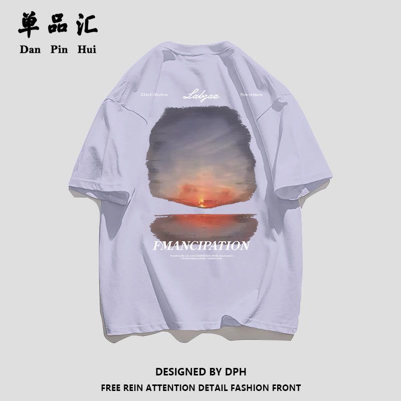 单品汇夏季新款纯棉短袖T恤女韩版潮流印花学生oversize宽松ins潮图片