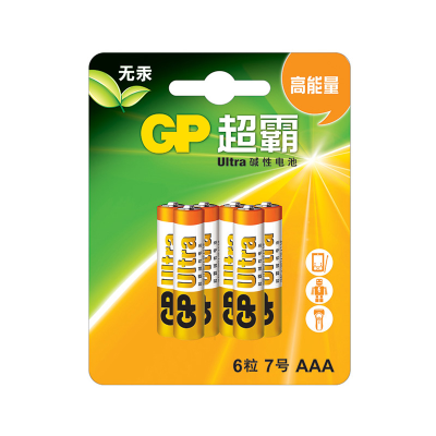 超霸GP通用7号七号6粒碱性碱性耐用干电池