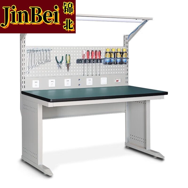 锦北防静电工作台车间流水线操作台带灯工具桌1.8米单桌+620挂板+套餐