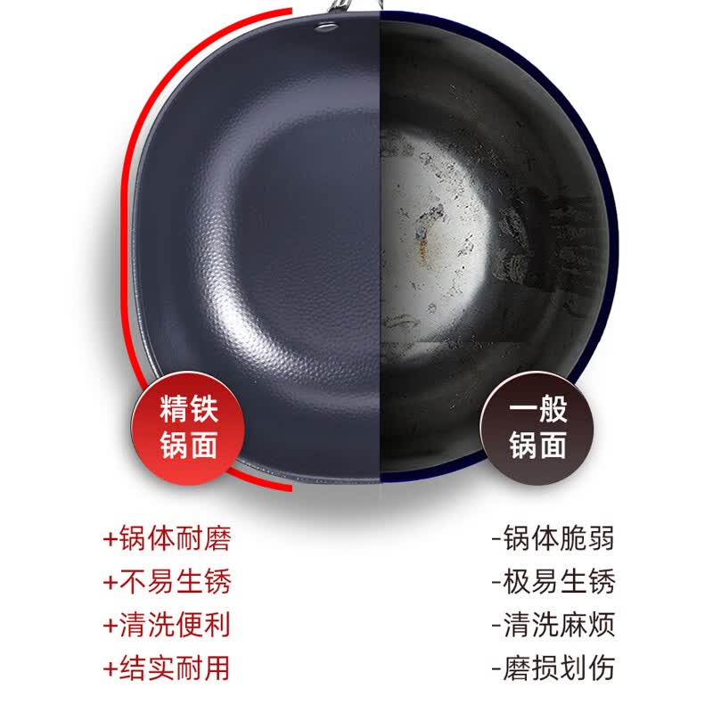 乐千厨四方钛炒锅LQC-G010 家用钛材质不粘炒锅导热快耐久高高清大图