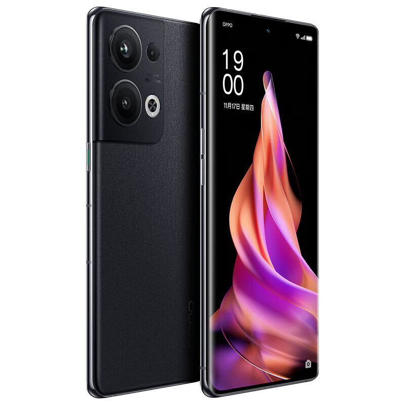 OPPOReno9Pro+ 16GB+512GB 皓月黑 骁龙8+旗舰芯片 自研影像芯片 80W超级闪充 120Hz OLED超清曲面屏5G手机 Reno9 Pro+