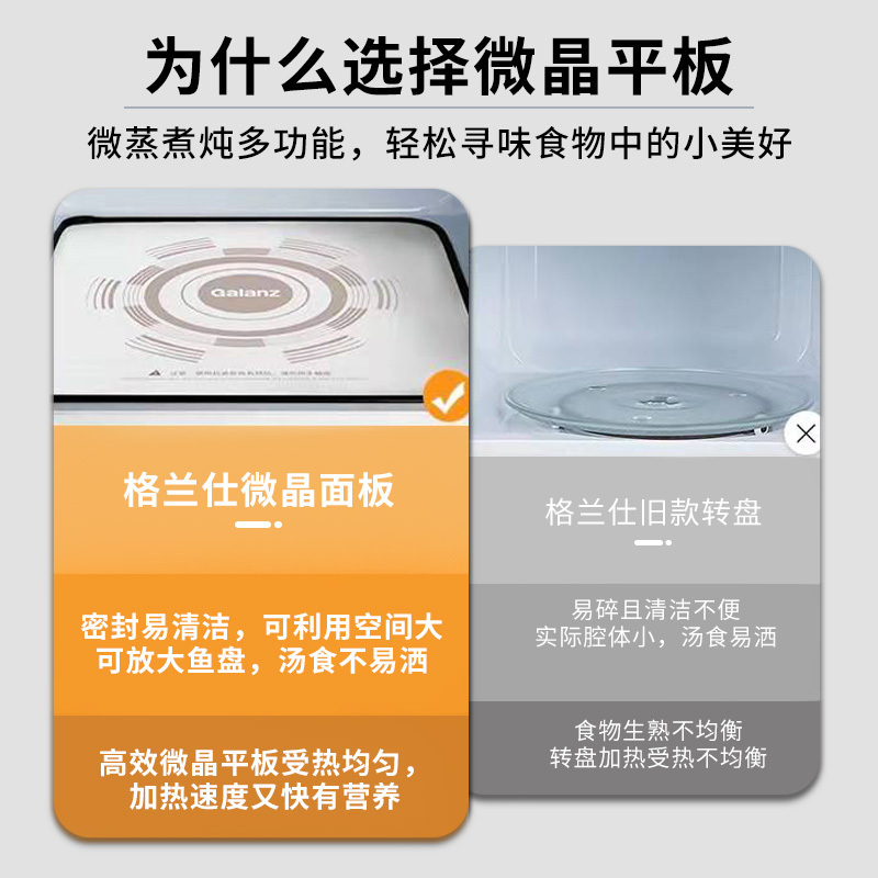 格兰仕(Galanz)微波炉 P70F23P-G5(S0) 平板加热五档火力机械式旋钮 家用23升(白色银色随机发货)高清大图