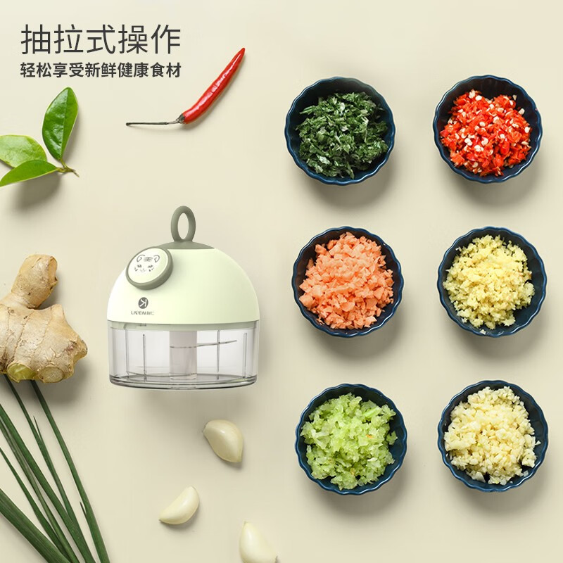 利仁(Liven)家用多功能切菜器 手拉式拉蒜器搅拌机LPLS-BP02高清大图