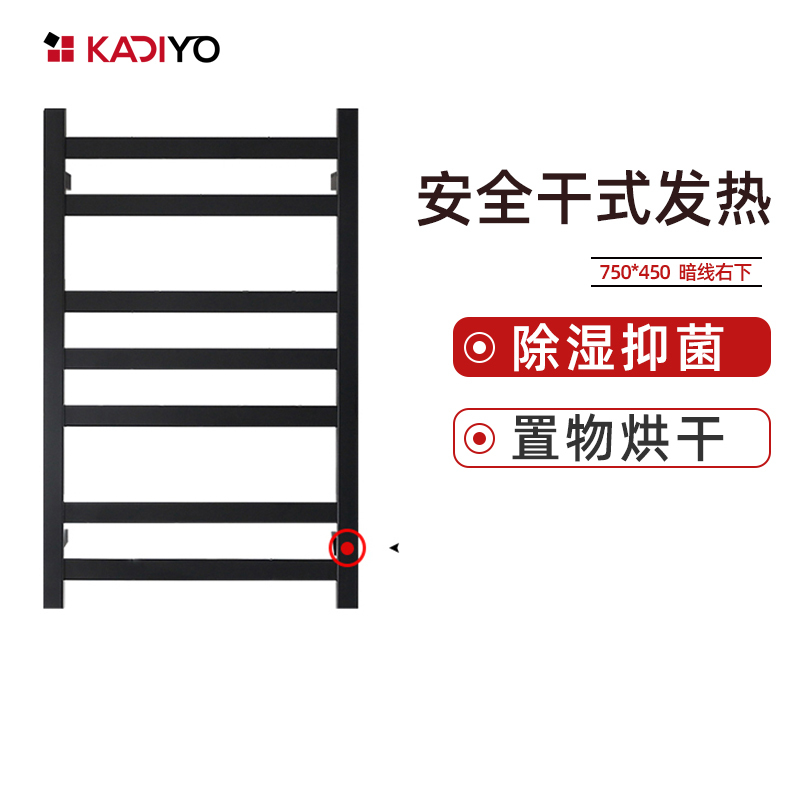 卡迪欧(KADIYO) 306 碳纤维电热毛巾架 烘干架 卫生间浴室置物架 家用采暖杀菌加热浴巾架
