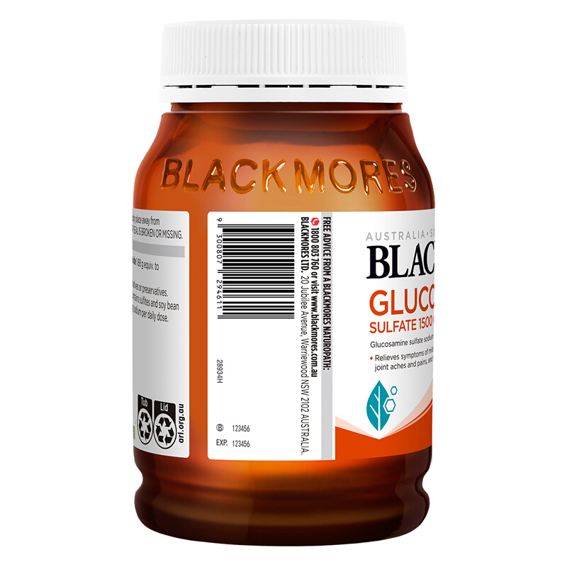 blackmores澳佳宝氨糖葡萄糖胺维骨力 1500mg 180片 坚韧骨骼补充关节滑液