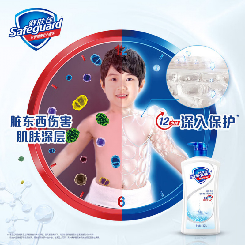 舒肤佳沐浴露360g纯白清香沐浴乳滋润保湿长效呵护男女通用1瓶装高清大图