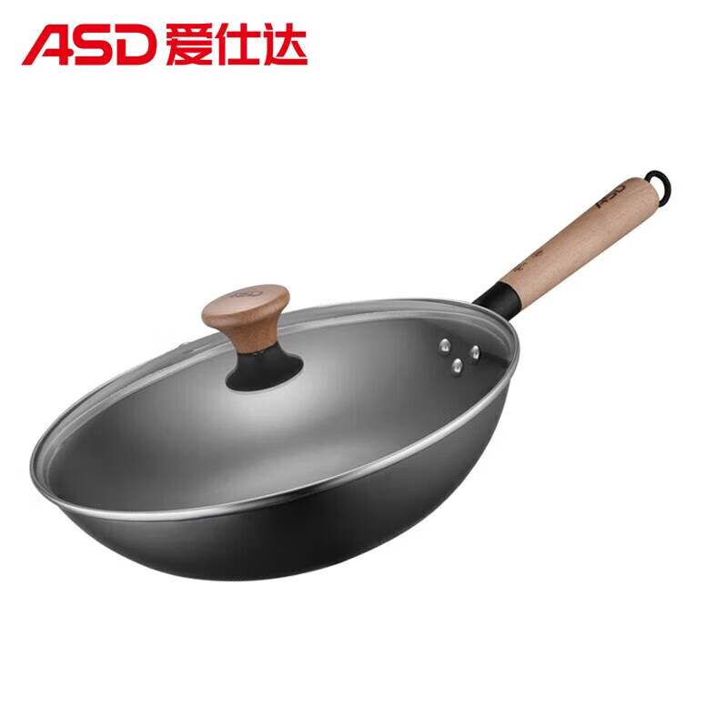 爱仕达爱仕达甄铁无涂层炒锅便捷精铁圆底大翻炒爆炒炒锅 32CM CF32Q6TG