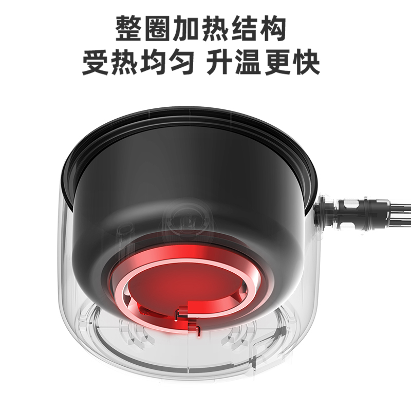 小浣熊电煮锅12C绿色塑料蒸1.3L小巧容量不粘涂层防溢内胆环形加热宿舍学生煮面神器防干烧小电锅火锅家用能迷你寝室小功率