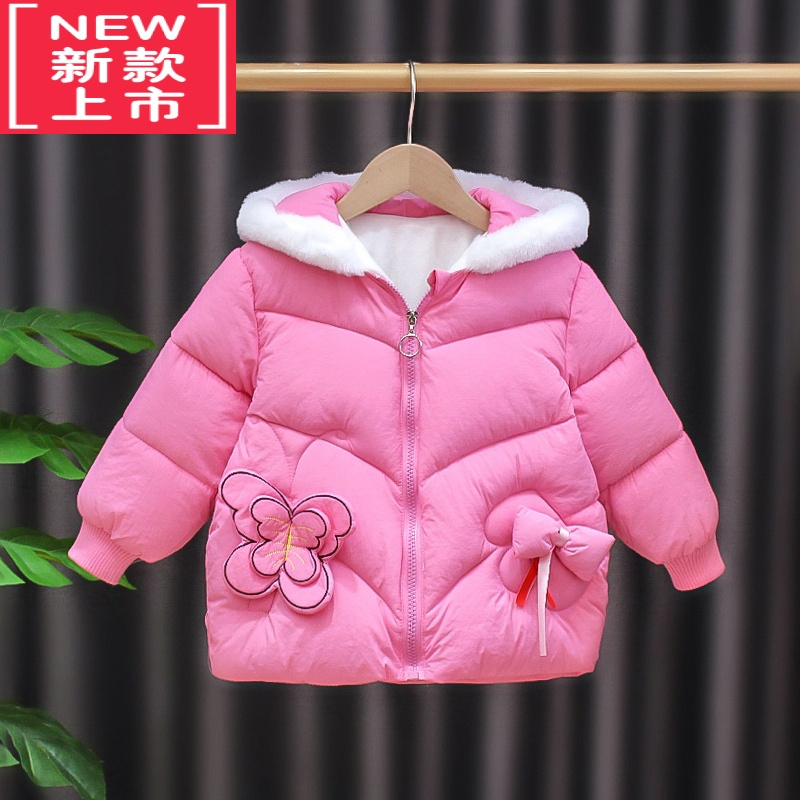 可莉允反季儿童羽绒棉服加绒加厚棉衣女童上衣宝宝棉袄羽绒棉外套冬装潮
