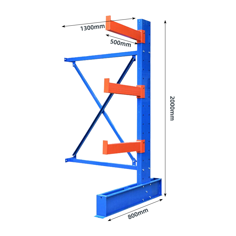 臻远ZY-XBS-04悬臂式重型货架仓库厂房货架承载300KG/臂单臂三层副架臂长50cm高清大图