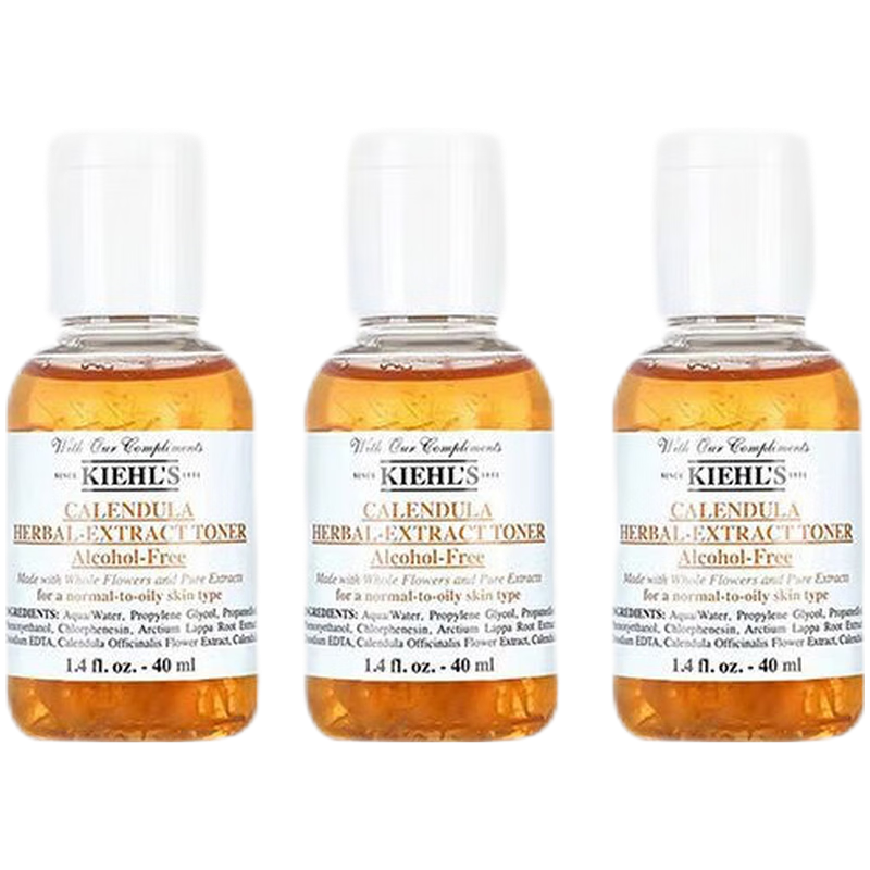 科颜氏(Kiehl's)金盏花植萃爽肤水小样40ml*3 祛痘控油舒缓修红保湿维稳