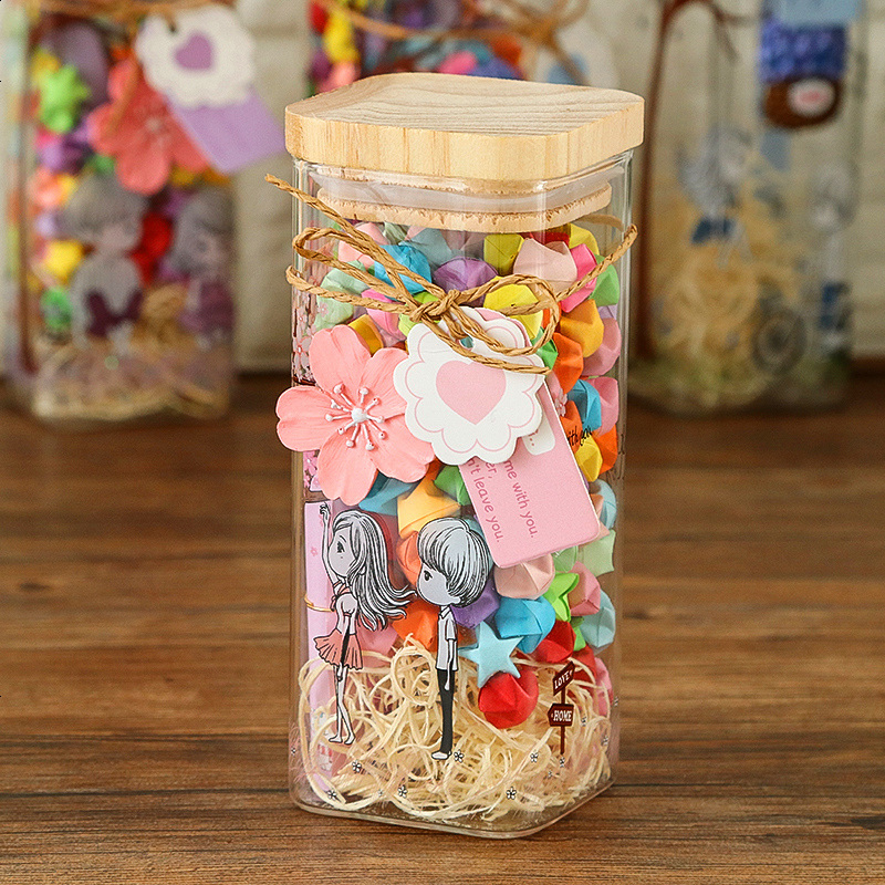 小清许愿瓶装饰四叶草桃花紫罗兰送男女友高档