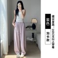 紫色冰丝阔腿裤女2026新款夏季薄款垂感休闲小个子速干山本裤_514 XL【126-140斤】 浪漫紫【高个子】