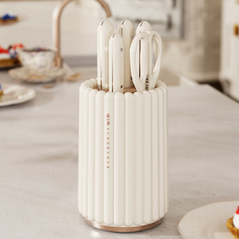 张小泉刀具六件套旋转刀座轻松拿取舒适手柄防滑耐磨D300241高清大图