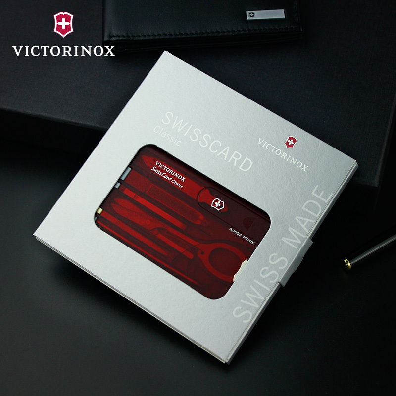 Victorinox维氏瑞士军刀 瑞士卡 透明红 0.7100.T 便携瑞士军刀卡