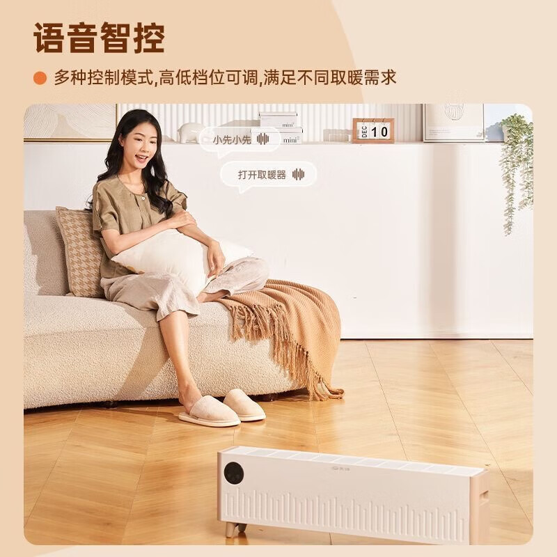 先锋踢脚线取暖器家用干衣机大面积电暖器客厅卧室浴室移动地暖电热烘干机取暖一体机 语音遥控款DTJ-T18R高清大图