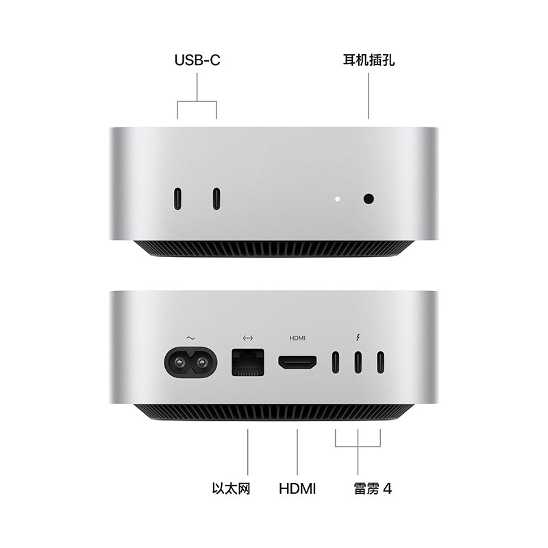 Apple 2024款 Mac mini M4 (10+10核) 16G 512G 台式电脑主机高清大图