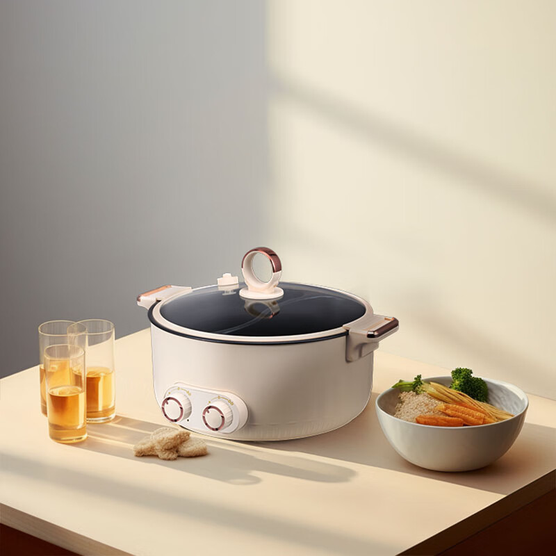 艾美特微压鸳鸯锅CR2005 樱花粉 5L