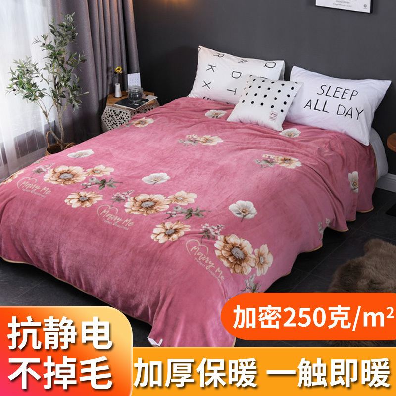 美帮汇牛奶绒床单单件冬季1.2加厚保暖水晶绒珊瑚绒1.5米加绒面双人被单 满庭芳-豆沙 牛奶绒加厚床单180cmx230cm+枕套一对