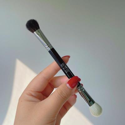 羊毛单只(毛老师同款) (圆头+圆头) 羊毛 郭小妞毛量丰厚细光峰羊毛双头铜管高光刷斜角鼻影刷修容刷眼影刷