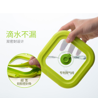 苏泊尔(SUPOR)玻璃饭盒540ml微波炉碗保鲜盒密封带盖分隔长方形圆形便当盒 KB054AE1