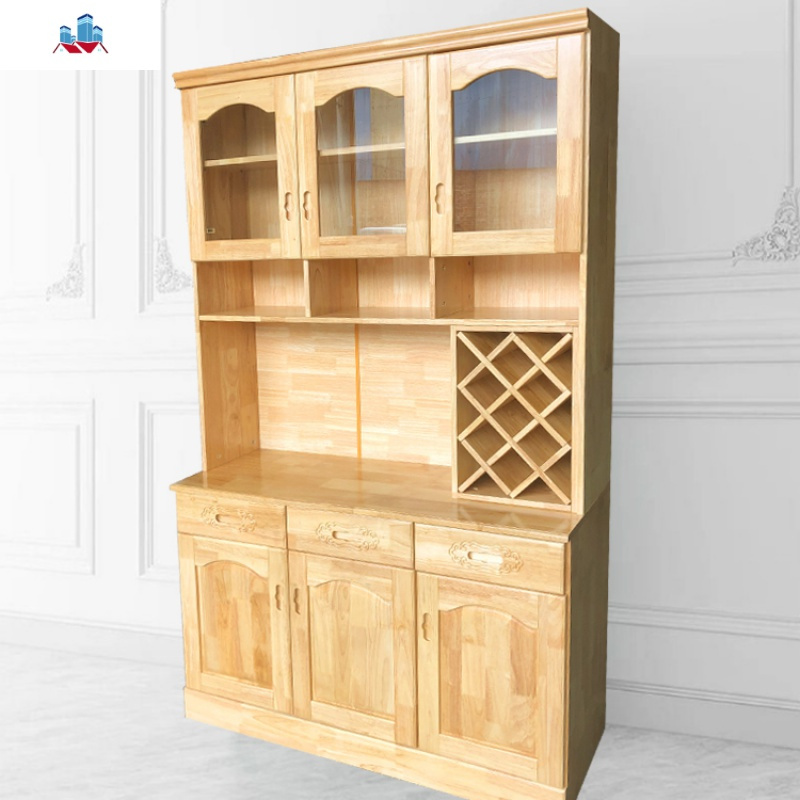 全实木1.6米四餐柜简约客厅酒柜北欧边柜组合原木色1.
