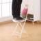 简约折叠椅子凳子靠背椅家用便携椅简易宿舍椅电脑椅培训椅办公椅 双梁凳白腿粉色