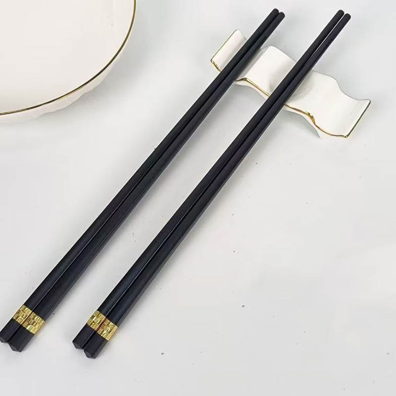 24CM合金筷子(黑色)10双/包高清大图