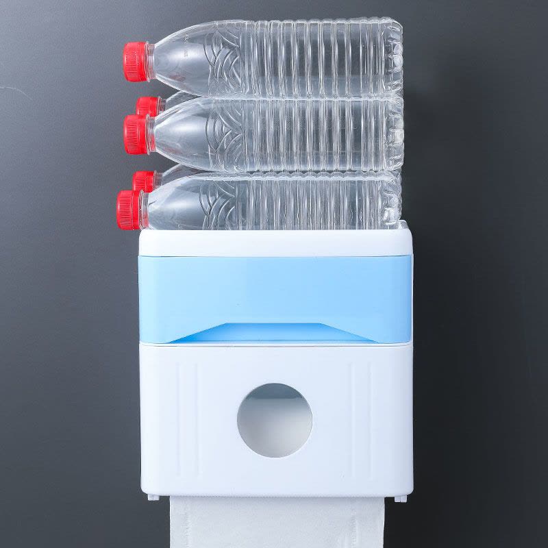 双层798F绿色 卫生间纸巾盒厕纸盒免打孔卫生纸巾架防水厕所卷纸架卫生间置物架图片