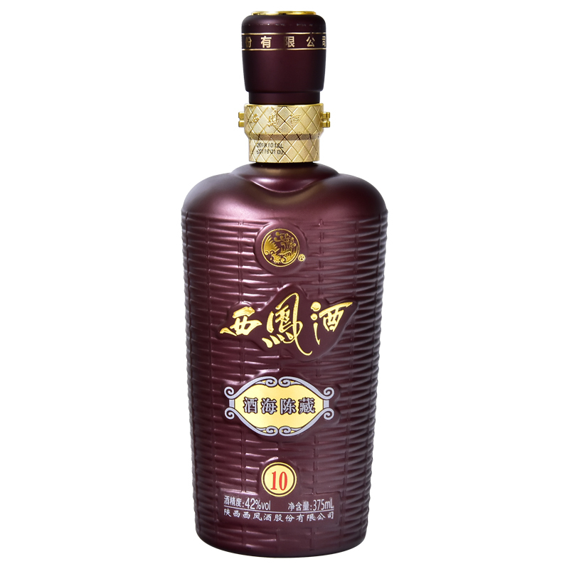 西凤酒42度酒海陈藏10绵柔凤香型白酒单瓶装375ml