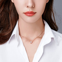 施华洛世奇(SWAROVSKI) 玫瑰金色跳动的心水晶项链 女士 人造水晶 送恋人5272364