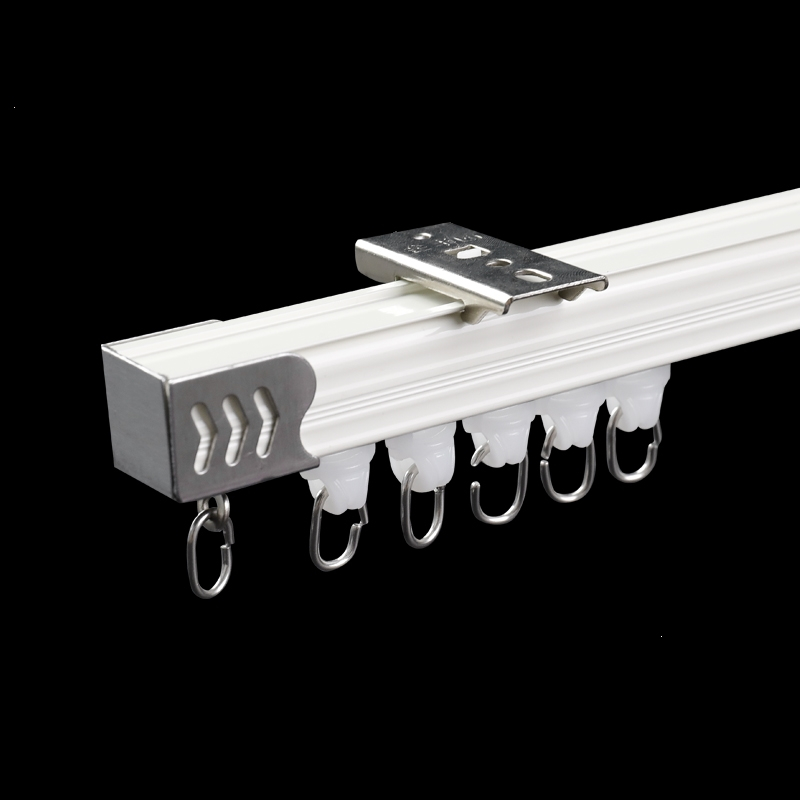 古达加厚锌合金窗帘杆窗帘轨道双轨罗马杆双杆顶装侧装单杆铝合金