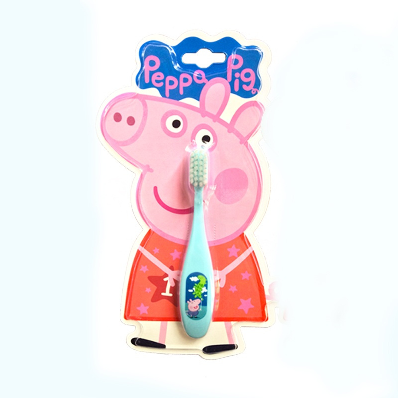 小猪佩奇软毛小头儿童软毛牙刷宝宝牙具235岁卡通可爱礼物蓝色小胖