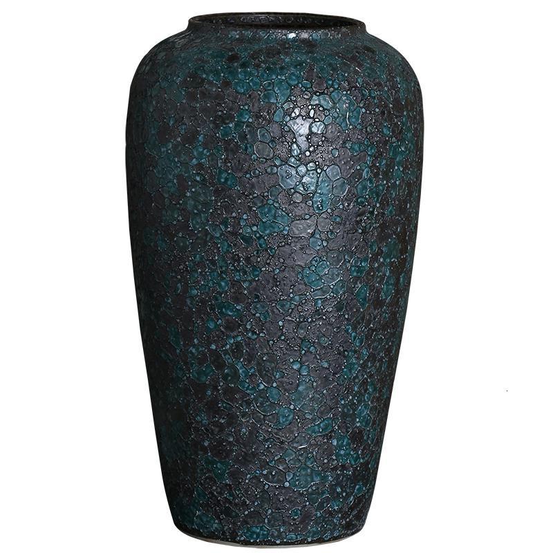 景德镇新中式陶瓷花瓶客厅玄关插花装饰品摆件三件套艺术品瓷器大 三维工匠 套装不含花