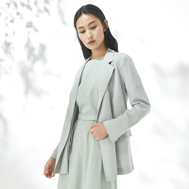 [1件5折价:100]MECITY女装2020秋季可甜可盐商务休闲一粒扣西装外套