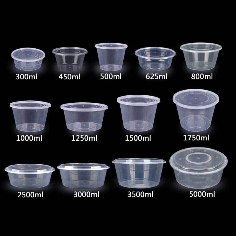 儵忽 一次性透明圆形餐盒打包盒RYYP-3000 3000ml(透明)90套/ 1箱高清大图